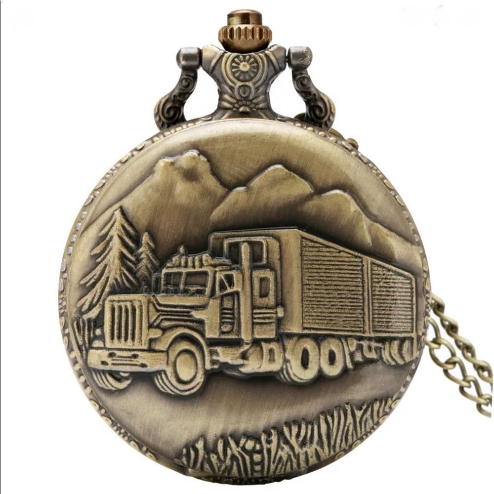 Big Truck Quartz‎ Pocket Watch Bronze